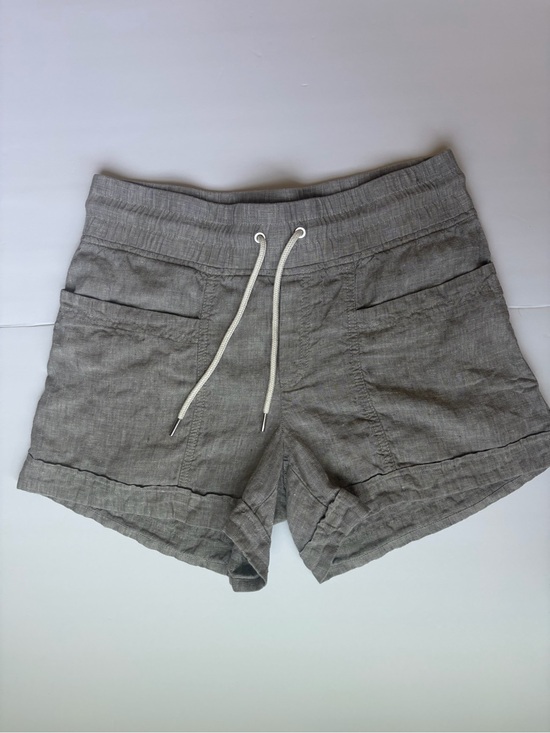 Athleta Pants - Athleta 100% Linen 4" Shorts Gray 100% Linen Drawstring Size 4